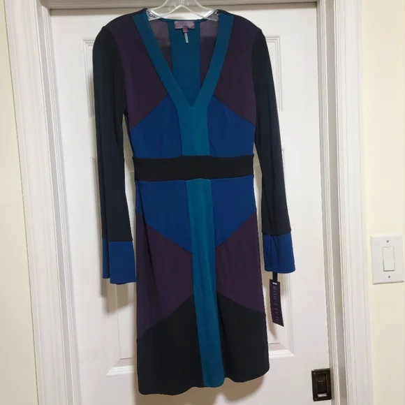 Hale Bob colorblock v neck dress sz small - Picture 1 of 7